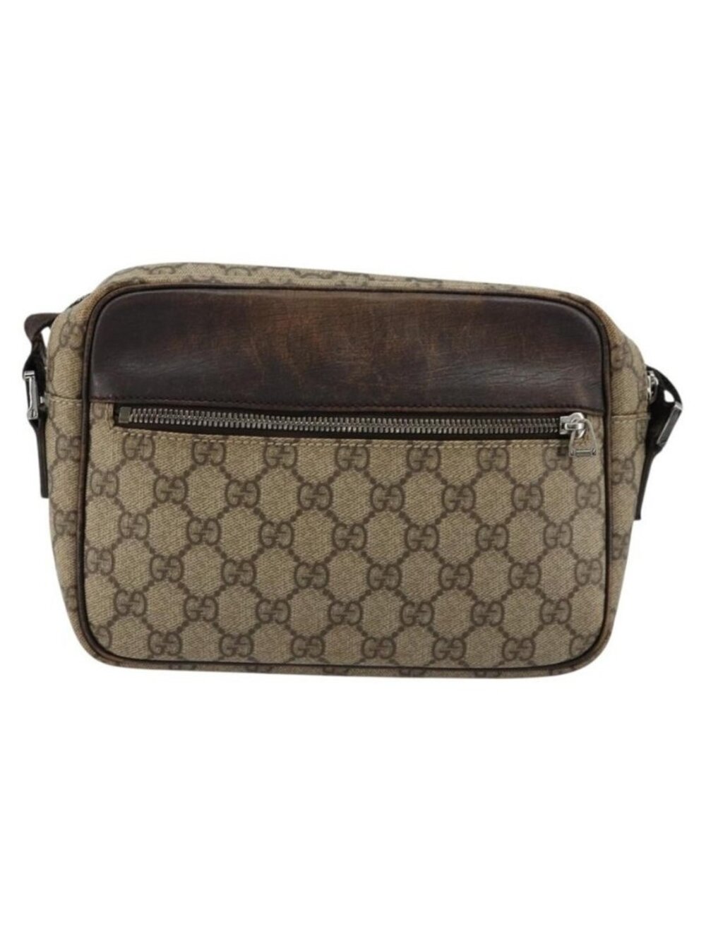 Authentic GUCCI GG Supreme Shoulder Bag PVC Beige Silver 114291 - Picture 9 of 16